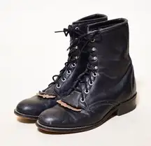Vintage Laredo Black Kiltie Roper Boots size 8