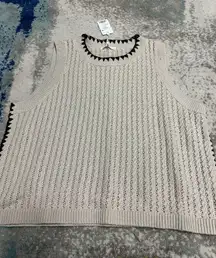 Marine Layer Tan and black Sweater Vest NWT