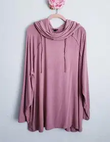 Torrid Toasted Mauve Knit Cowl Neck Hoodie