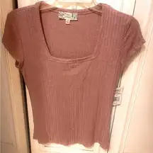 Pink republic BRAND NEW KOHLS PINK DUSTY ROSE SQUARE NECK TOP🤍Shirt Blouse Size Medium