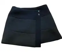 Cabi‎ Swathe Quilted Snap Wrap Mini Skirt Pocket Textured Black Small