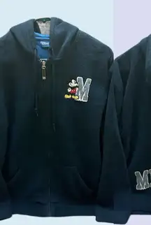 Disney Womens  Mickey Mouse full zip Sweater Blue size L
