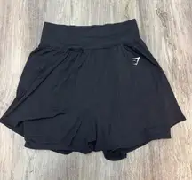 Gymshark VITAL 2-IN-1 SHORTS Black Athletic Skirt‎ Shorts Women's Size XXL