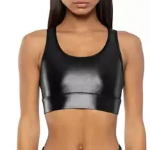 Koral faux leather racerback mesh sports bra size S‎
