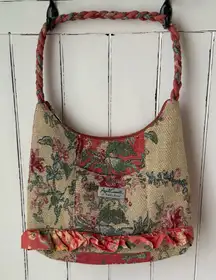 Vintage April Cornell For Isabellas Journey Floral Tapestry Shoulder Bag