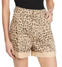 We The Free Leopard Pleated Cut-Off Shorts | Size 25