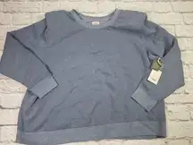 a.n.a Shoulder Pad Pullover Sweatshirt, Womens Size 2X Blue