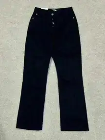 NWT weworewhat high rise black button front crossover straight leg jeans