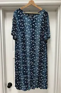 Carole Little vintage navy rayon dress plus size stretchy 2X