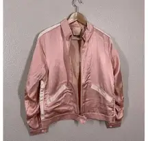 Anthropologie Capulet Pink Satin Bomber Jacket Nowhere Fast