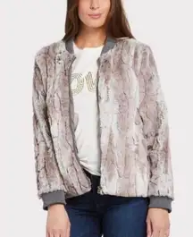 dylan Gray Faux Fur Jacket Large Women’s Cozy Bomber Jacket