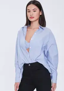 Pinstriped Bralette and Shirt Set