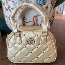 Badgley Mischka Metallic Gold Dome Crossbody Bag NWT