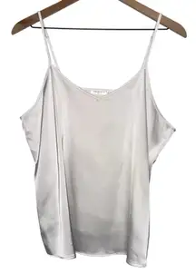 Silky V Neck White Camisole Top Fairy Elegant Layering‎ Tank Top Blouse