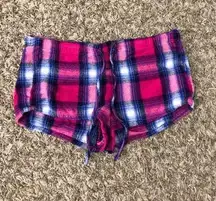 pink flannel short pajama shorts