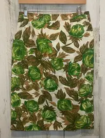 Yoana Baraschi Floral Printed Cotton Pencil Skirt- Size 10 NWT