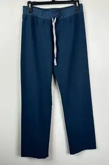 FIGS  Livingston Basic Scrub Pants Womens Small Blue Straight Leg Pockets T21003