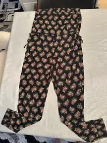Ralph Lauren Denim & Supply Jumpsuit Black Floral Dark Whimsigoth Smocked Sz. M