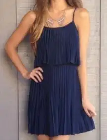 Charming Charlie  • Navy Accordion Pleated Dress