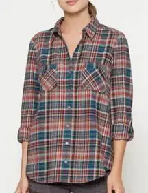 NWOT Joie Deep Marine Sumba Flannel Top Shirt