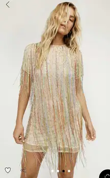 Tassel Beaded Sequin gold dress