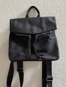Botkier New York‎ Mini Trigger Backpack Nylon Faux Leather Black Logo Straps