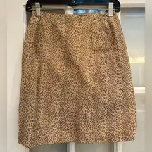 Vintage Wilsons Leather Chic Leopard Cheetah Print Skirt 100% Leather Size XS