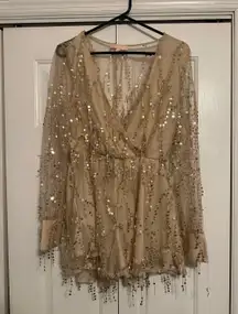 Paradiso Gold Sequin Romper Eras Tour 