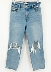 Abercrombie & Fitch The 90s Straight Ultra High Rise Distressed Ripped Jeans‎ 29