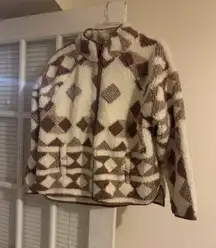 Fleece Jacket with Geometric Pattern
