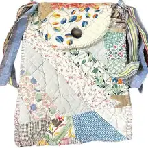 Free People Handcrafted Quilted Patchwork Cottage Core  Crossbody Bag NEW Shabby Chic