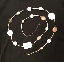 Women's White Beaded Rope Necklace