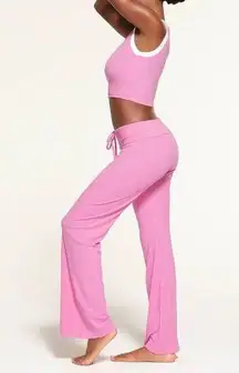 Women Skims Hot Pink Soft Lounge Ribbed Set Drawstring Pants and Tank in Blush