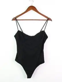 Afrm Cupped Cami Mesh Bodysuit Black L