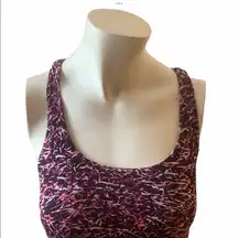 Lululemon energy bra long line burgundy splatter size 4 yoga athletic sport bra