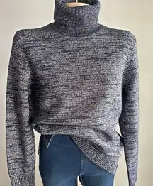 NWT J.Crew Mercantile Marled Navy Turtleneck Sweater Women’s M Wool Blend