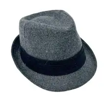 BDG Urban Outfitters UO Womens Wool Blend Short Brim Ribbon Fedora Hat Gray