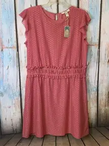 NWT Ella Moon Dusty Rose Swiss Dot Overlay Dress Size XL