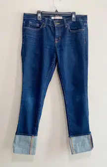 J Brand Dark Wash Petite Pencil Cuffed Jeans Size 29
