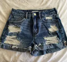 Ripped Mom Denim Shorts