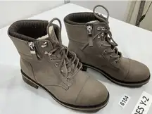 Womans Call It Spring Ankle Boots 8.5 Brown Laceup Lined Zipper Accents