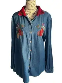 Bobbie Brooks Denim Christmas Longsleeve Shirt
