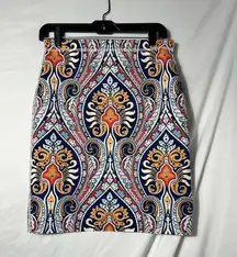 J. McLaughlin Reversible Paisley Houndstooth Pencil Skirt - Size S