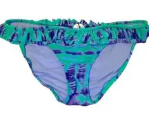 American Eagle Outfitters Tie Dye Ruffle Bikini Bottoms Women’s Size Large