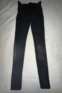 SPANX Faux Leather Leggings Black Size Small S Smoothing High Waist