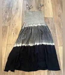 Gray and Black Tie-Dye Mini Dress