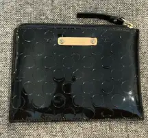 black patent leather clutch