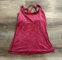 Lululemon Red Snake Pattern Built in Bra Tank Top Size 2