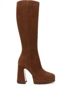 Gucci Madame Suede Leather Platform Knee High Boot EU Size 36 NWT