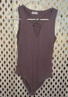 mauve bodysuit criss cross full tilt size S